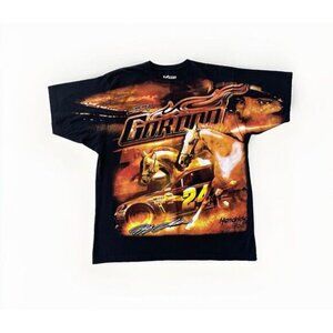 Y2K Jeff Gordon PURE HORSEPOWER All Over Print NASCAR Graphic 2013 T Shirt XL